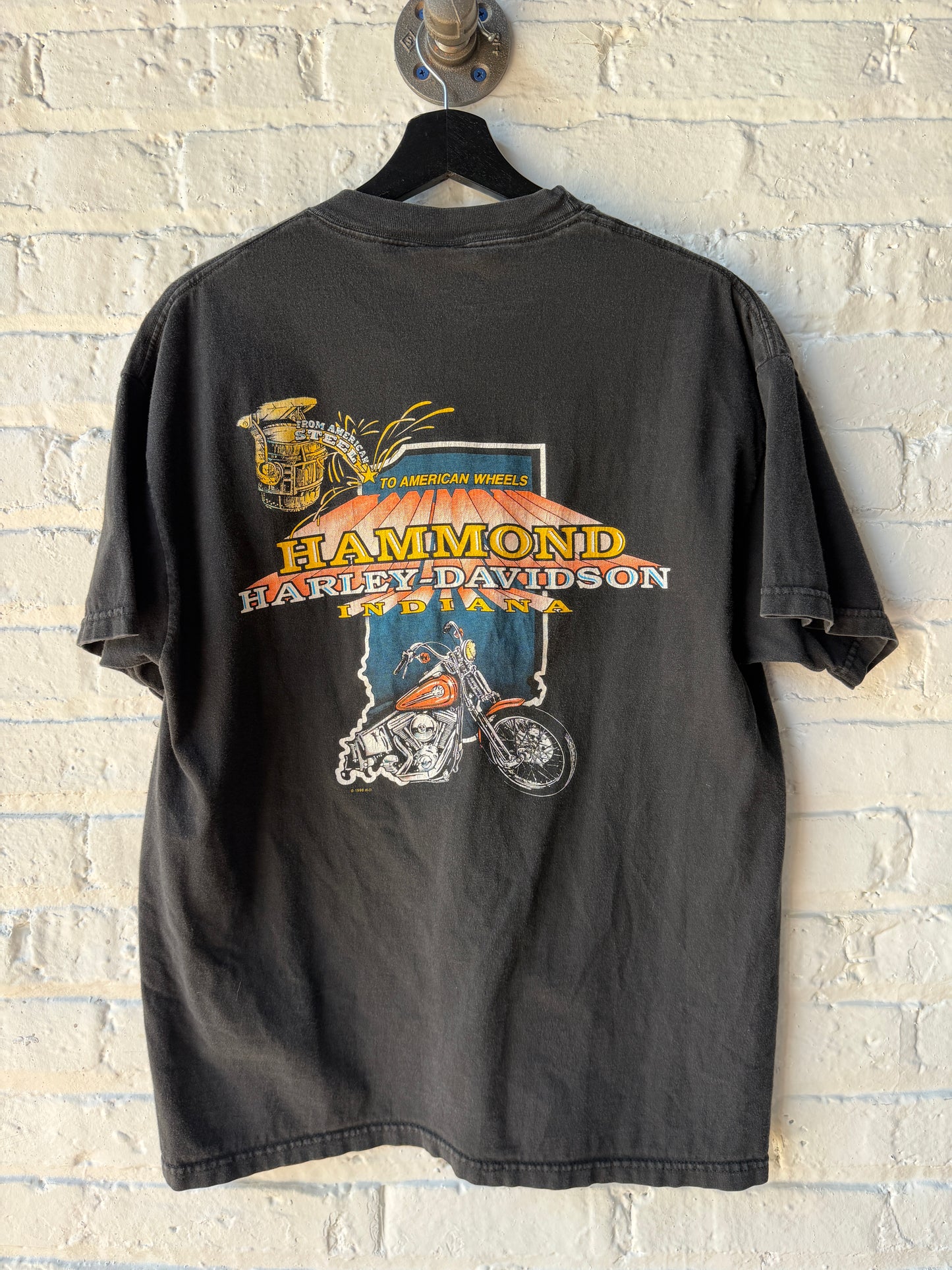 Vintage 2000 Harley Davidson Flaming Logo Shirt SIze Large