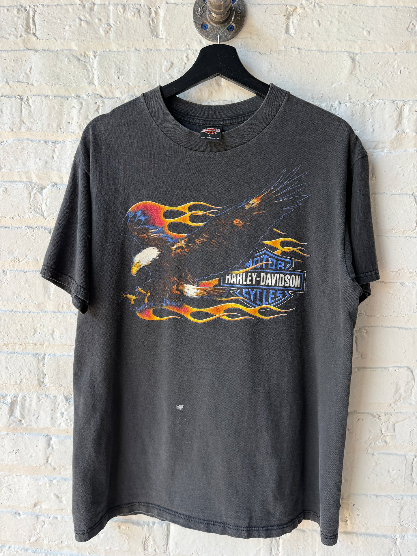 Vintage Harley Davidson Flaming Eagle Shirt Size Large