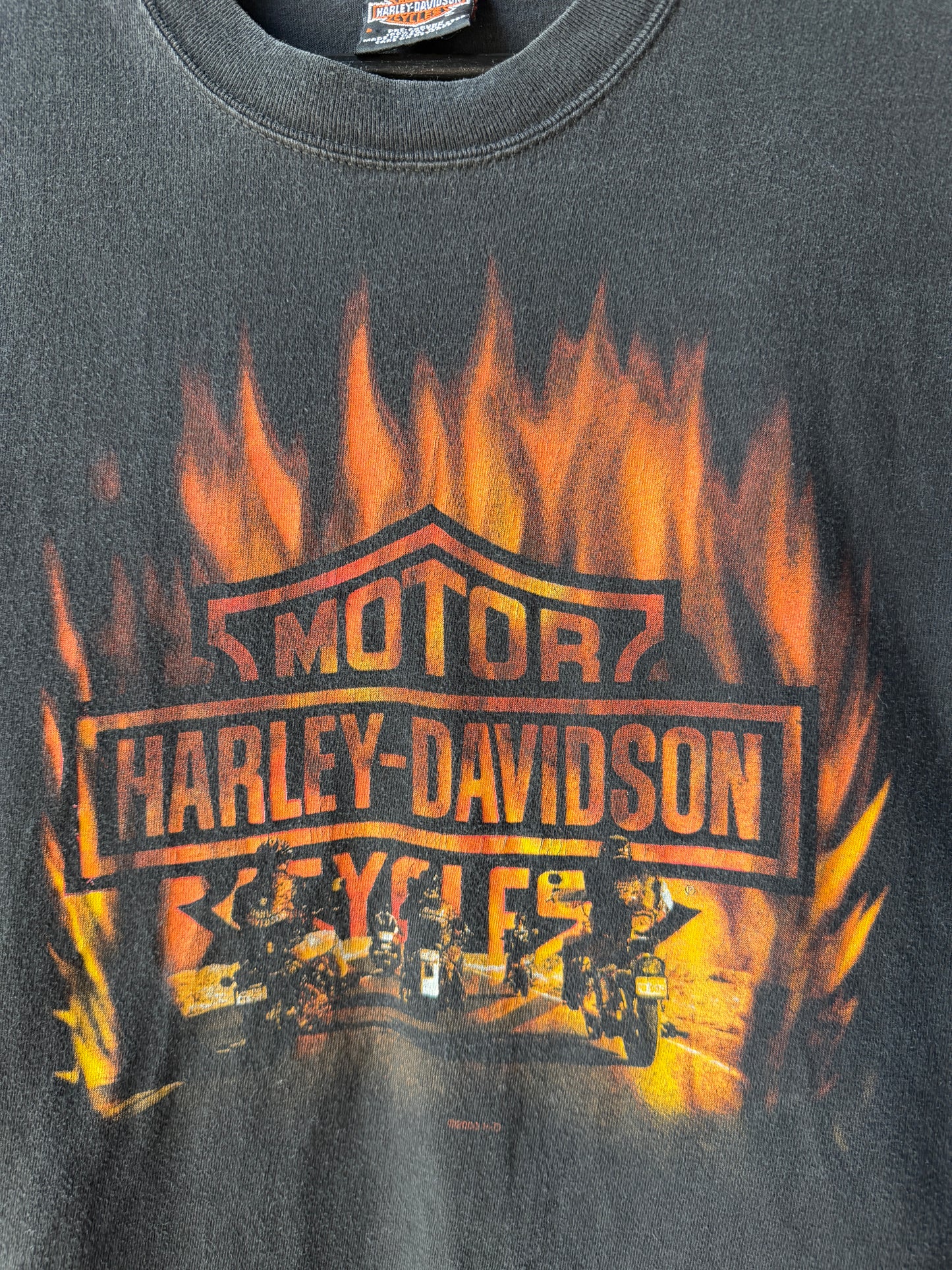 Vintage 2000 Harley Davidson Flaming Logo Shirt SIze Large