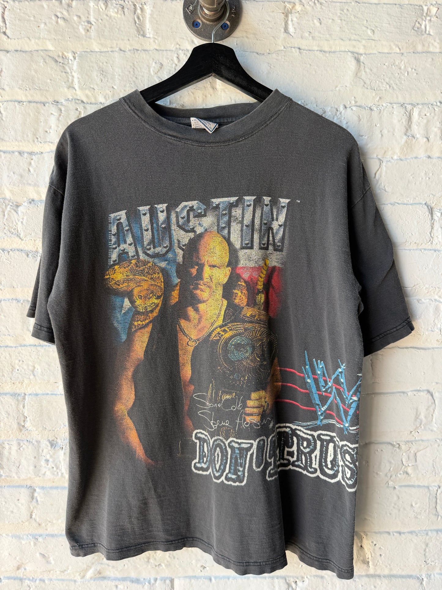 Vintage Stone Cold Steve Austin Wraparound Fader Shirt Size Large
