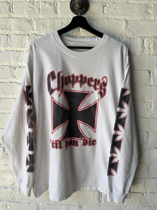 Vintage Choppers Til You Die Long Sleeve Shirt Size Large