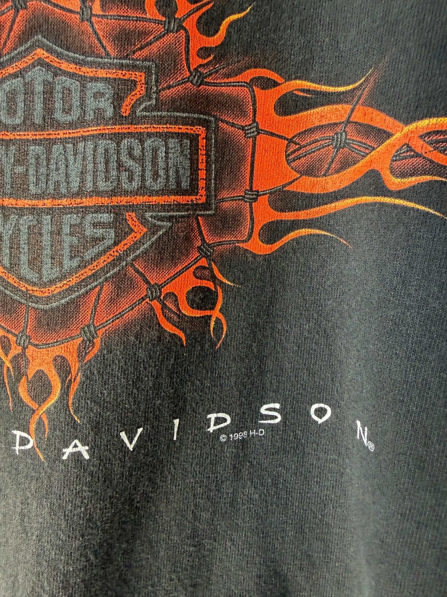 Vintage 1998 Feel The Heat Harley Davidson Shirt Size 2XL