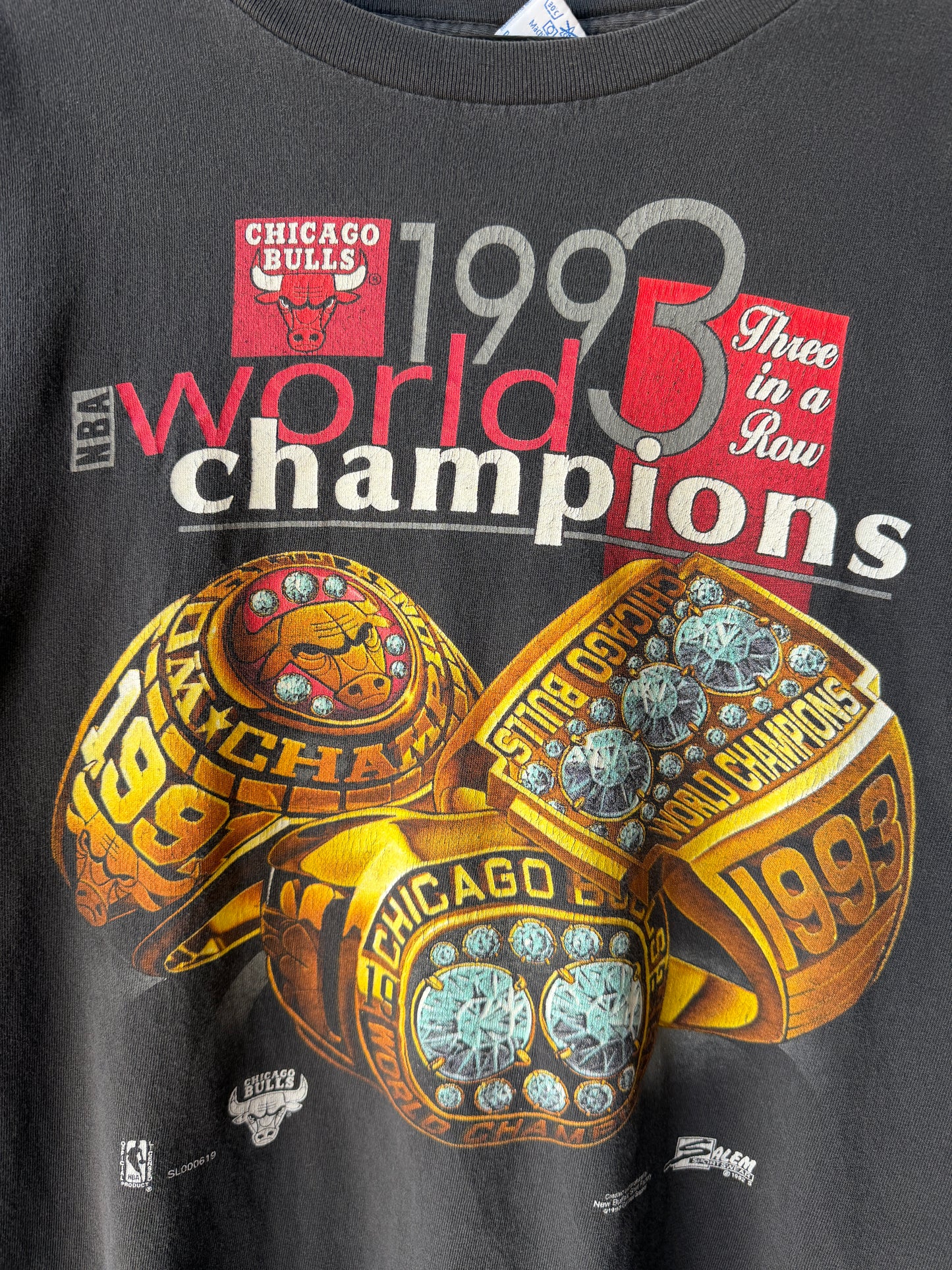 Vintage 1993 Chicago Bulls Rings Shirt Size Large