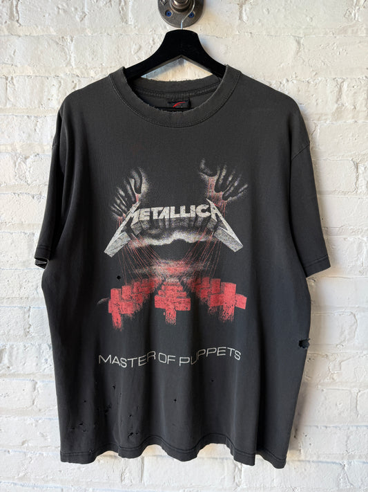 Vintage Thrashed Metallica Master of Puppets Shirt Size Large