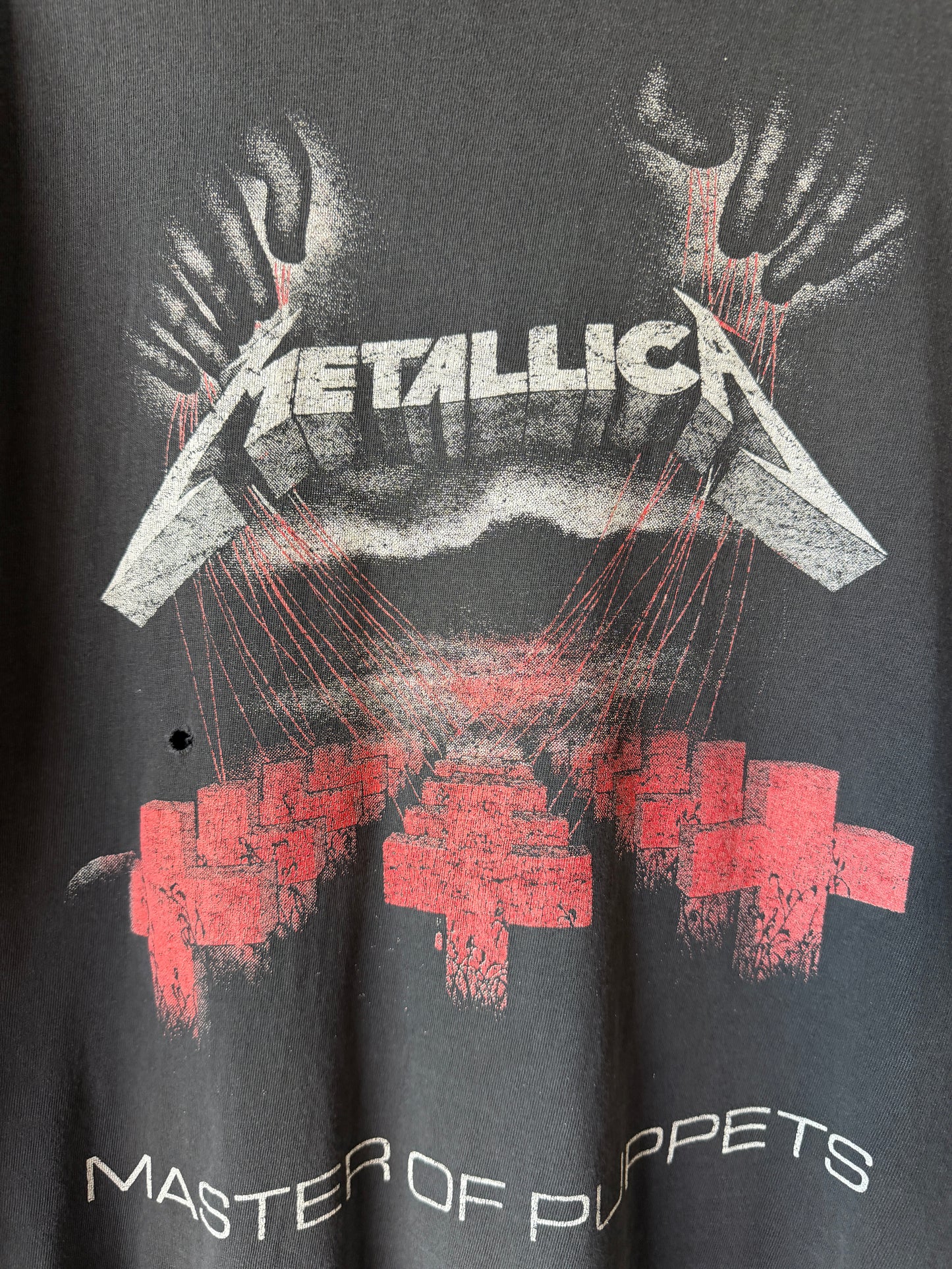 Vintage Thrashed Metallica Master of Puppets Shirt Size Large