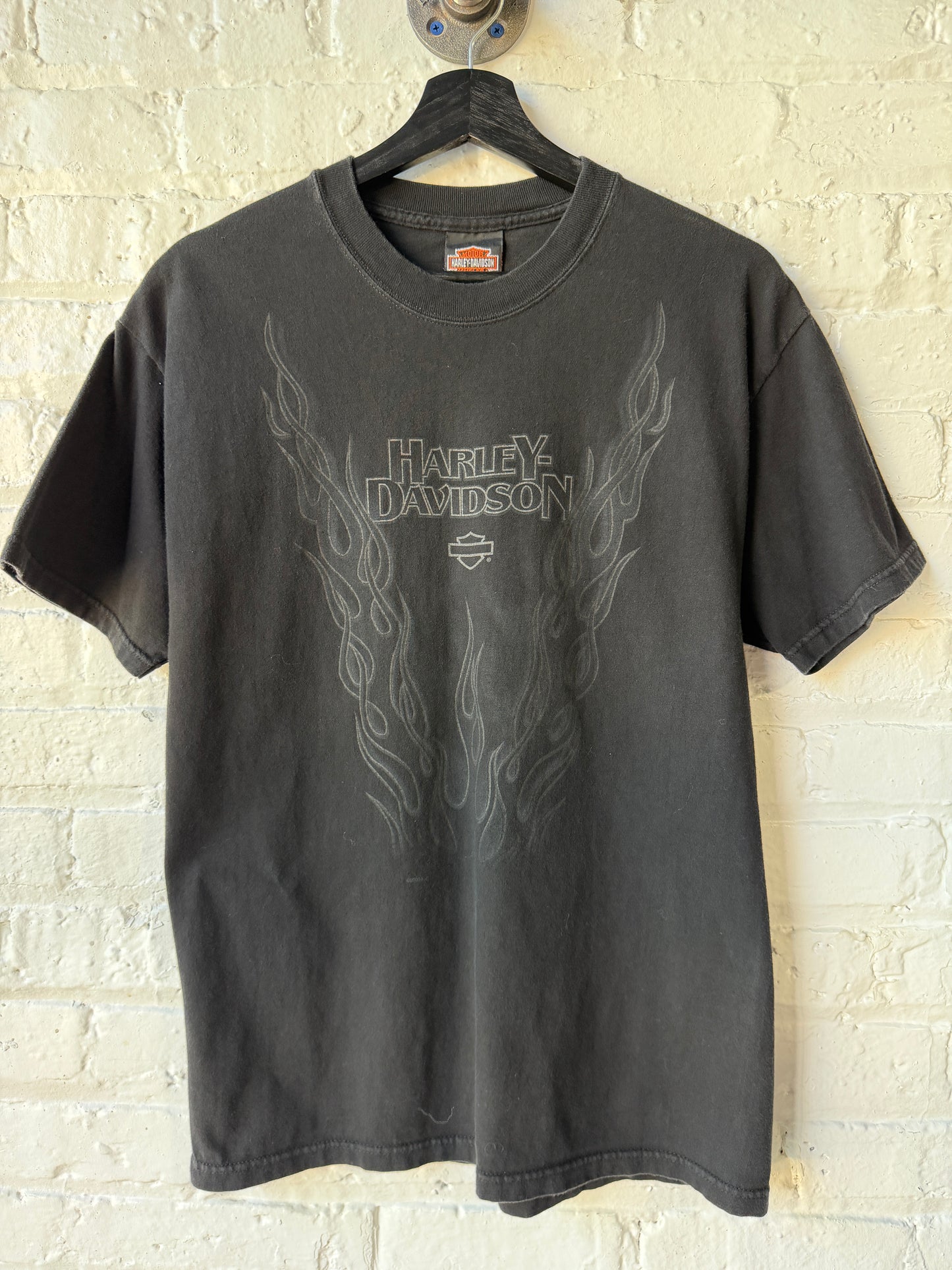 Vintage 2000 Harley Davidson Black V Flame Shirt Size Medium
