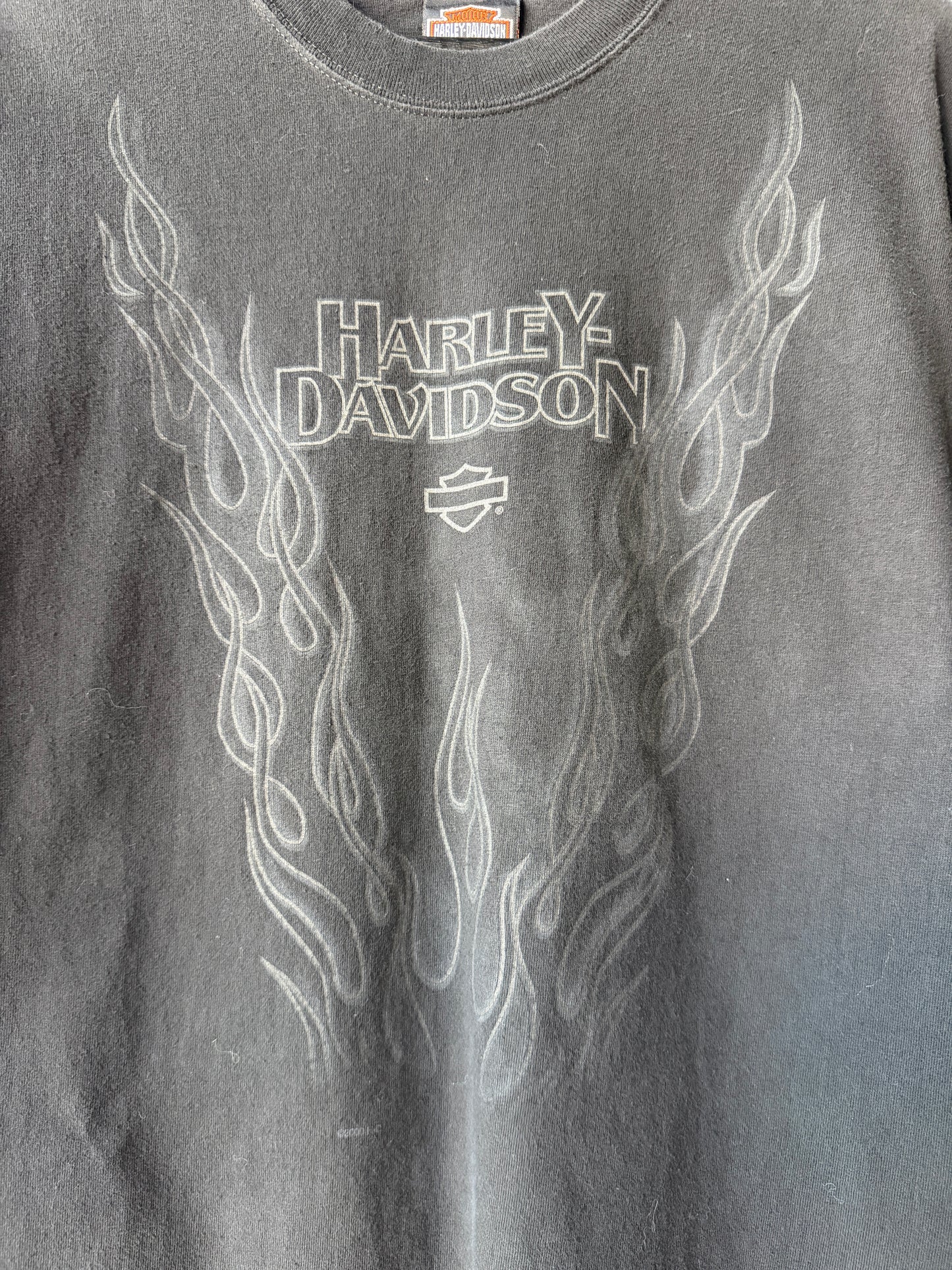Vintage 2000 Harley Davidson Black V Flame Shirt Size Medium