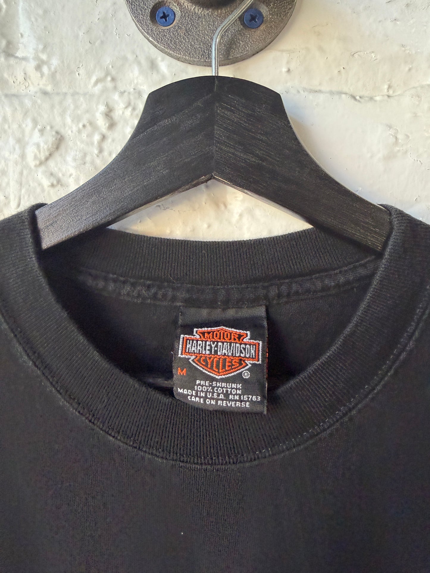 Vintage 2000 Harley Davidson Black V Flame Shirt Size Medium
