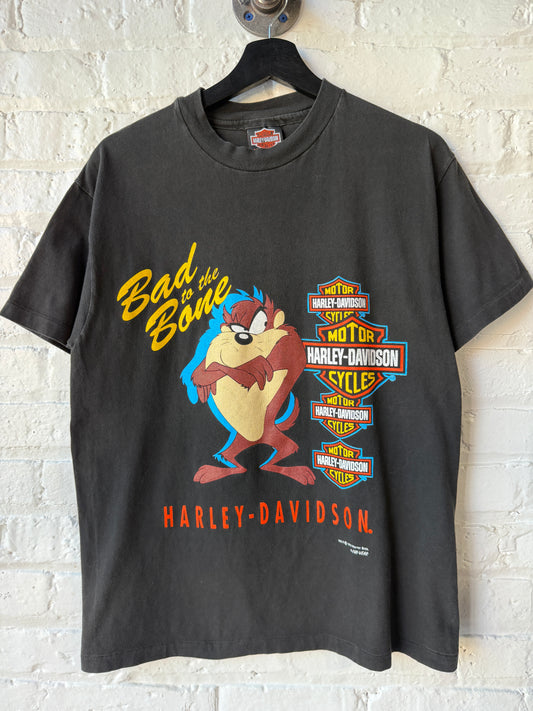 Vintage 1993 Taz Bad To The Bone Harley Shirt Size Large