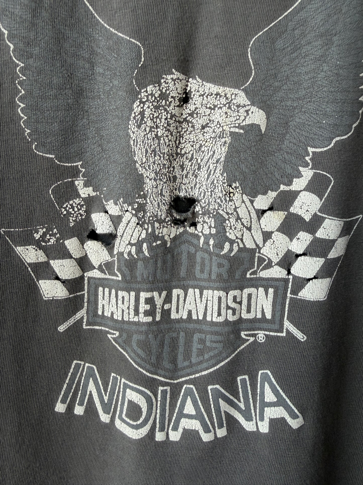 Vintage 1989 Harley Davidson Fader Distressed Shirt Size Large