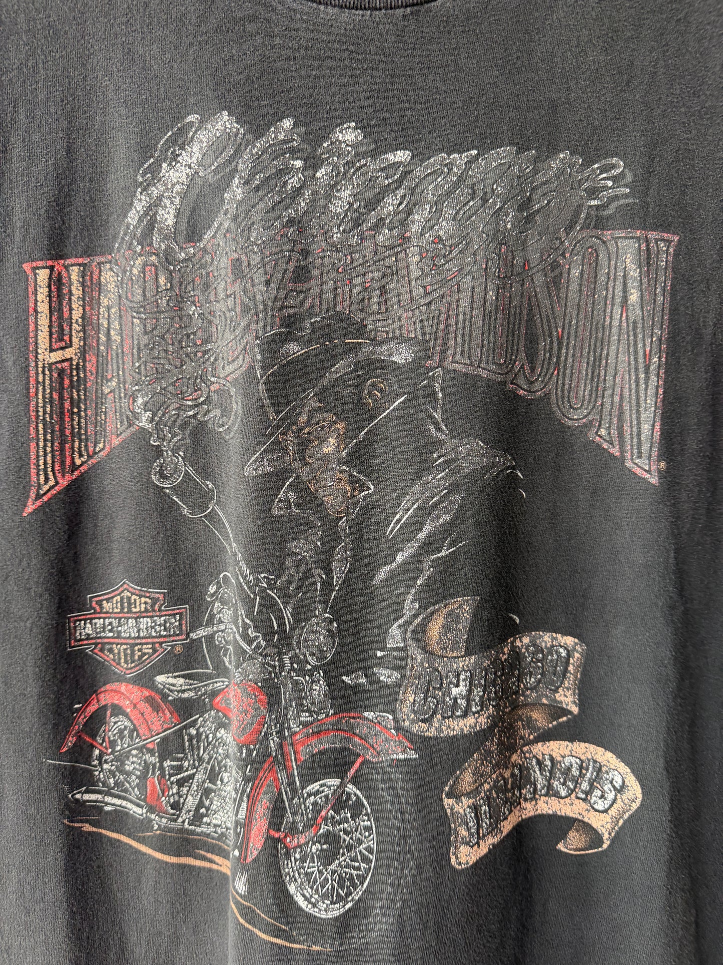 Vintage Chicago Harley Davidson Fader Shirt Size Large