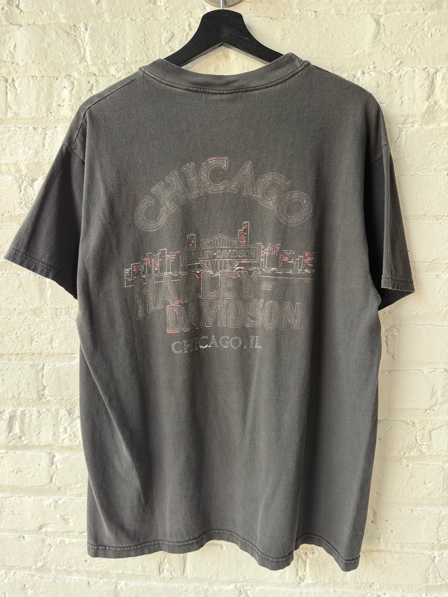 Vintage Chicago Harley Davidson Fader Shirt Size Large
