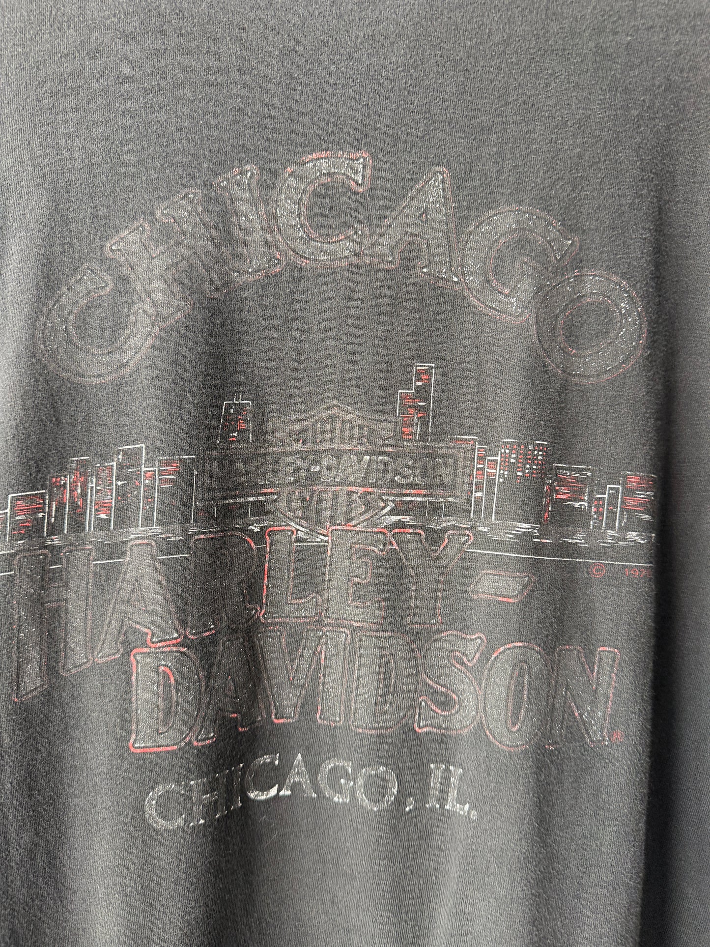Vintage Chicago Harley Davidson Fader Shirt Size Large