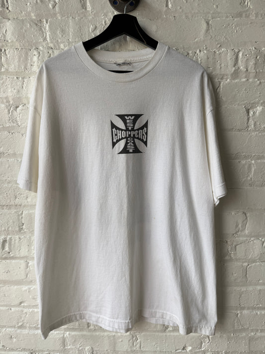 Vintage West Coast Choppers White Short Sleeve Shirt Size XL