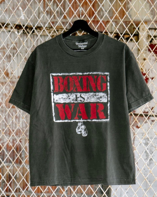 Boxing is War Garment Dye Tee - Vintage Black