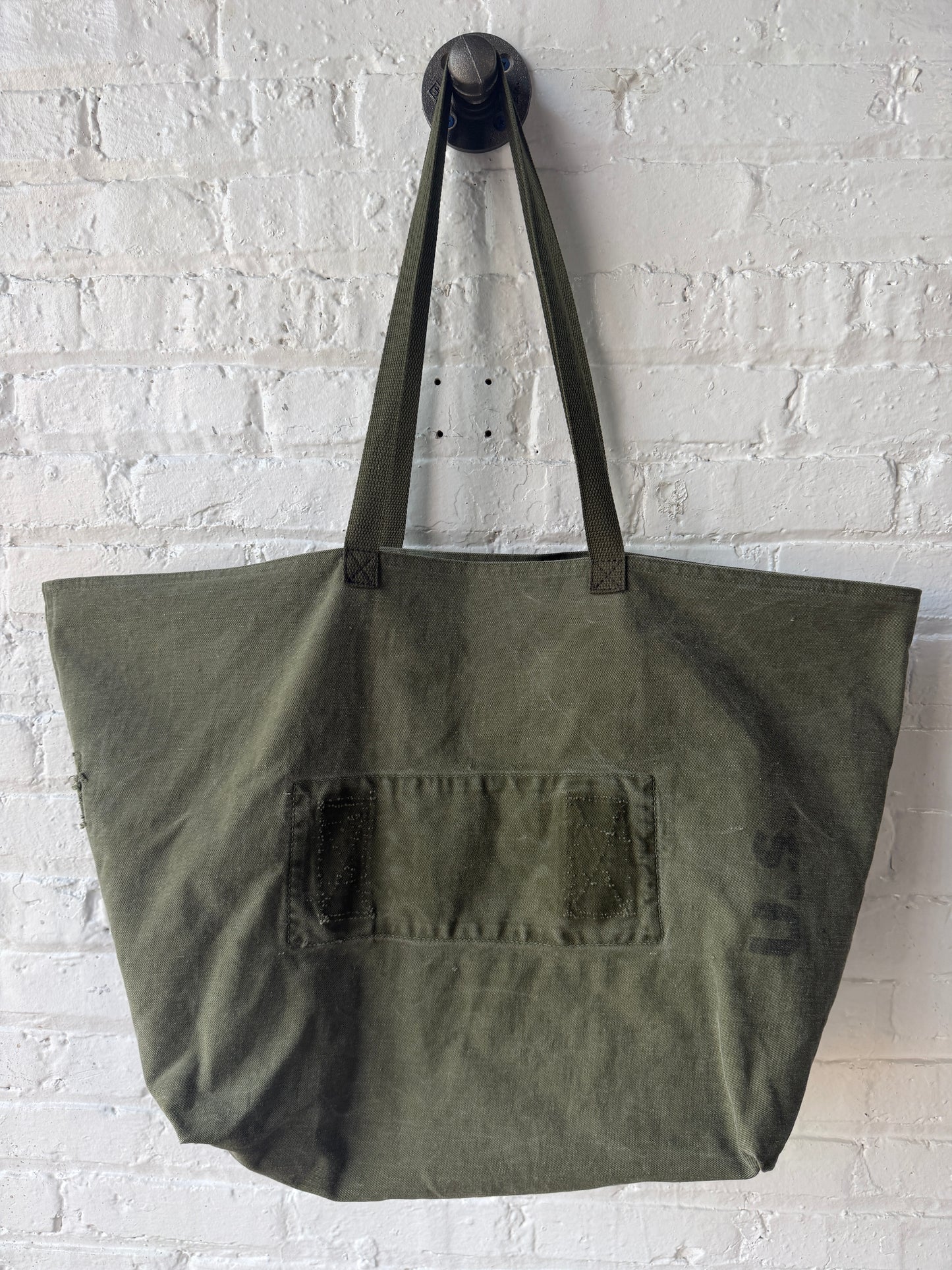 Reworked Military Canvas Large Tote Bag