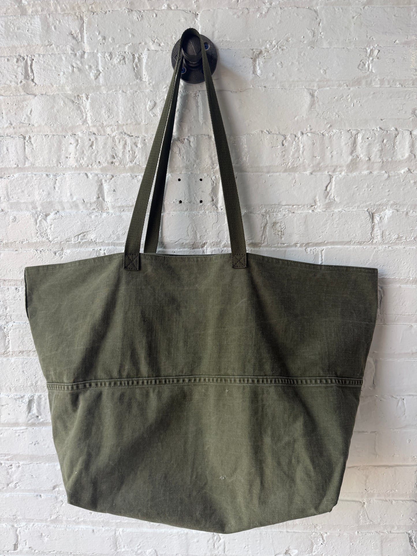 Reworked Military Canvas Large Tote Bag