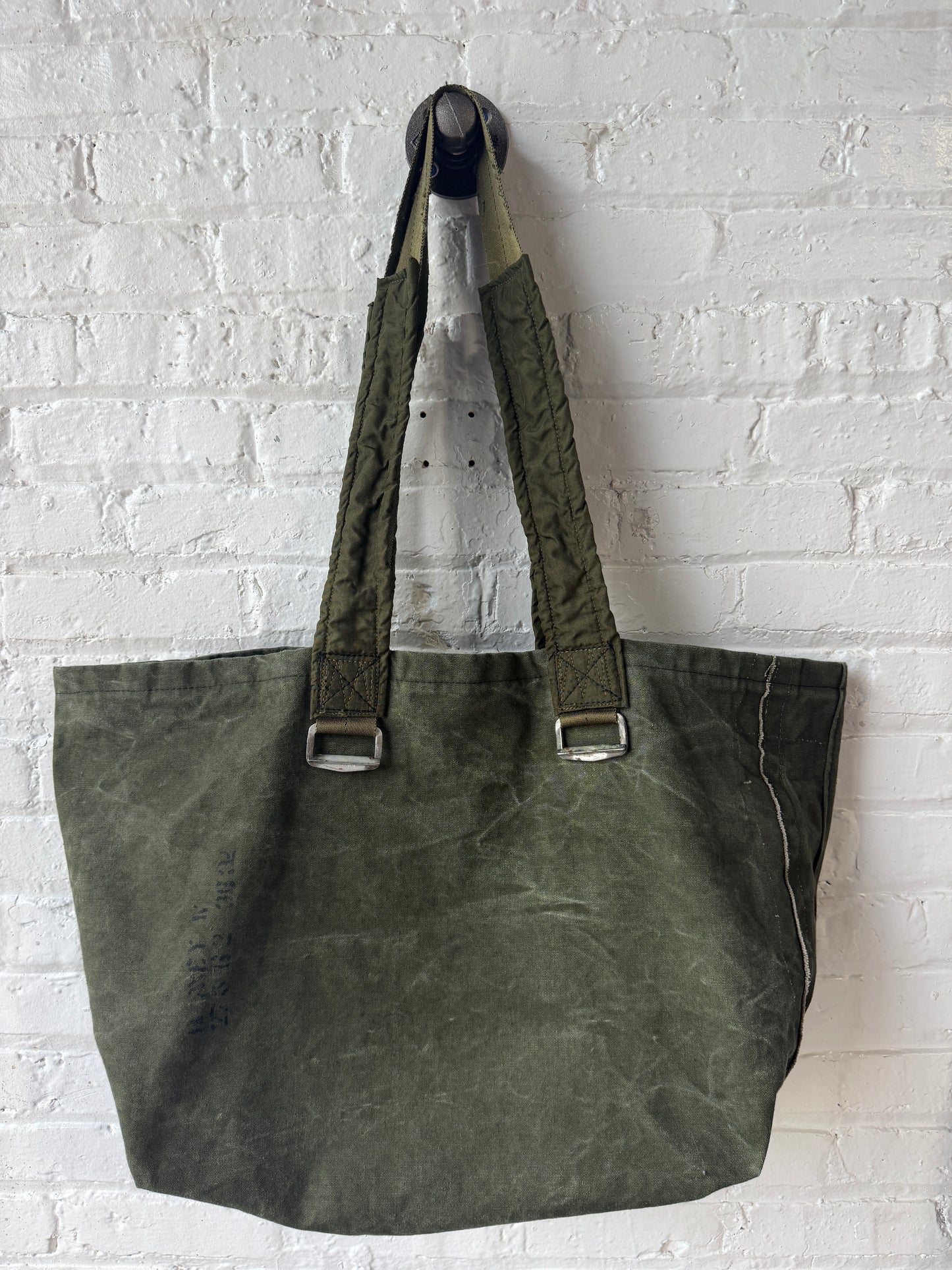Reworked Military Canvas Large Tote Bag