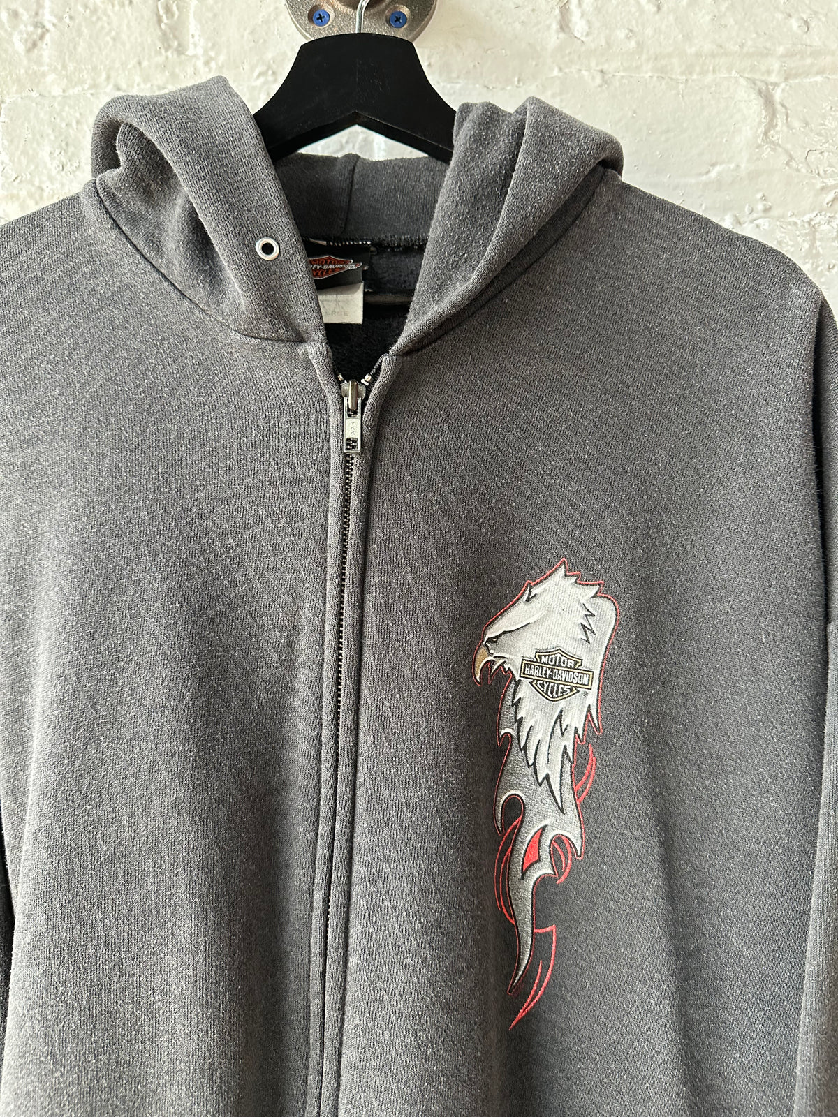 Vintage 2002 Harley Davidson Zip Up Hoodie Size 2XL