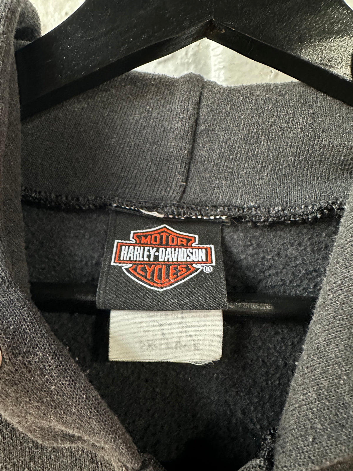 Vintage 2002 Harley Davidson Zip Up Hoodie Size 2XL