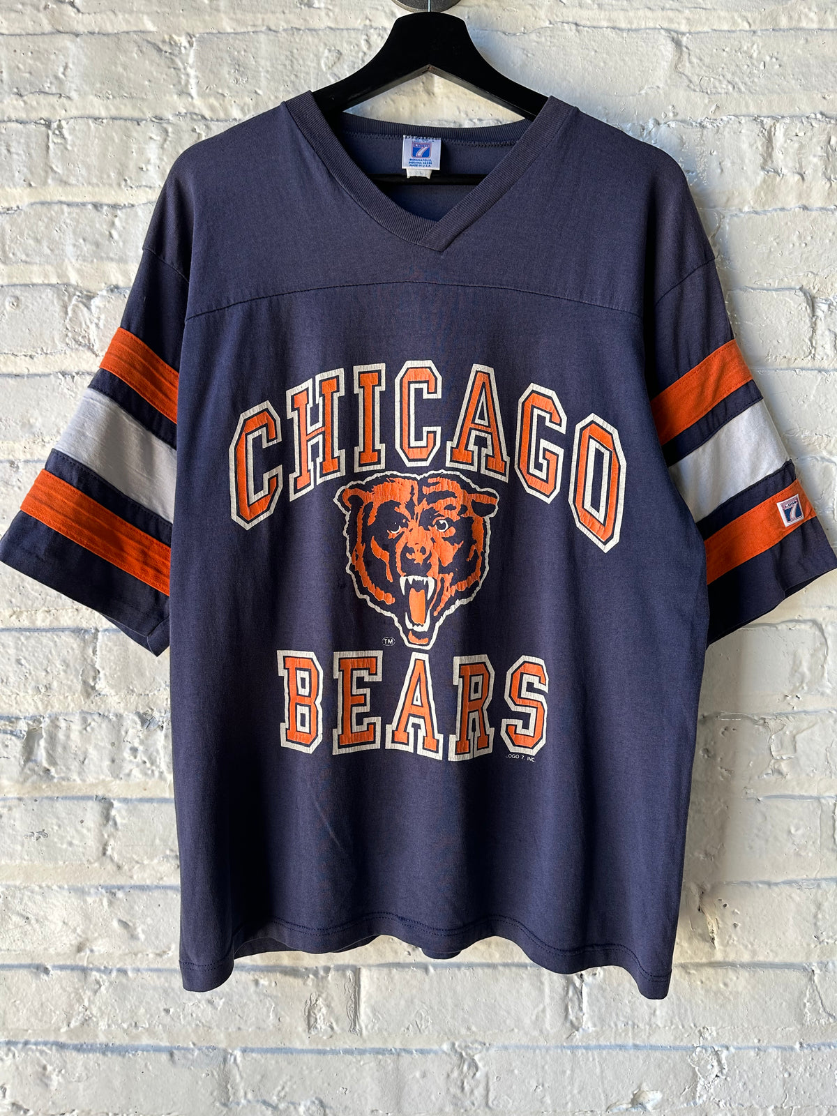 Vintage Logo 7 Chicago Bears 3/4 Sleeve Size Large