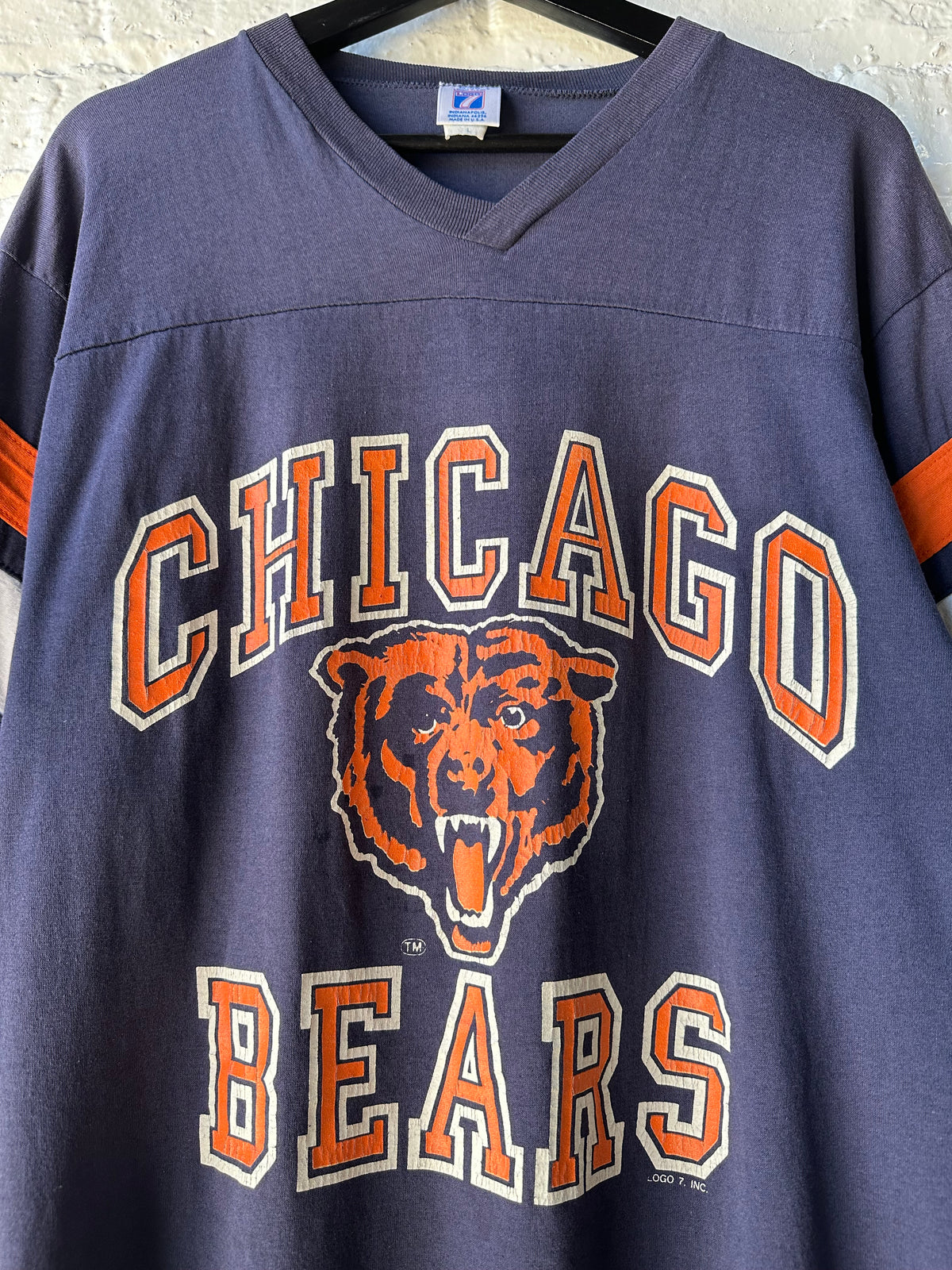 Vintage Logo 7 Chicago Bears 3/4 Sleeve Size Large