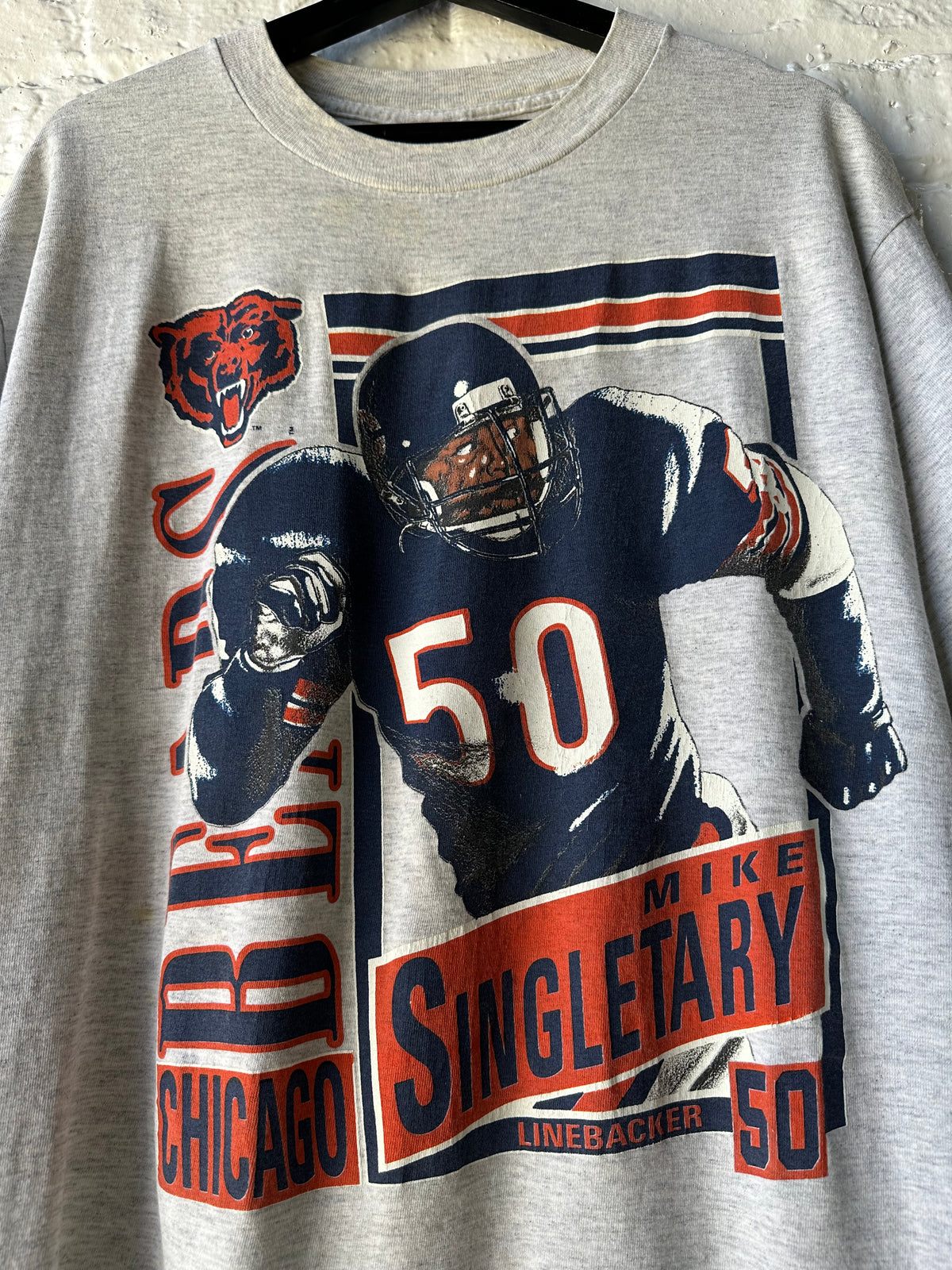 Vintage 90s Mike Singletary Chicago Bears Nutmeg Shirt Size XL