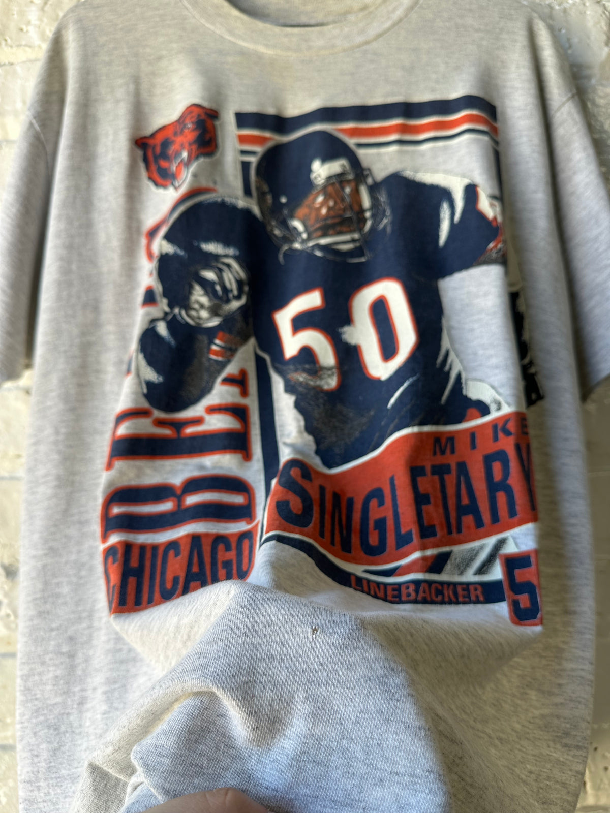 Vintage 90s Mike Singletary Chicago Bears Nutmeg Shirt Size XL
