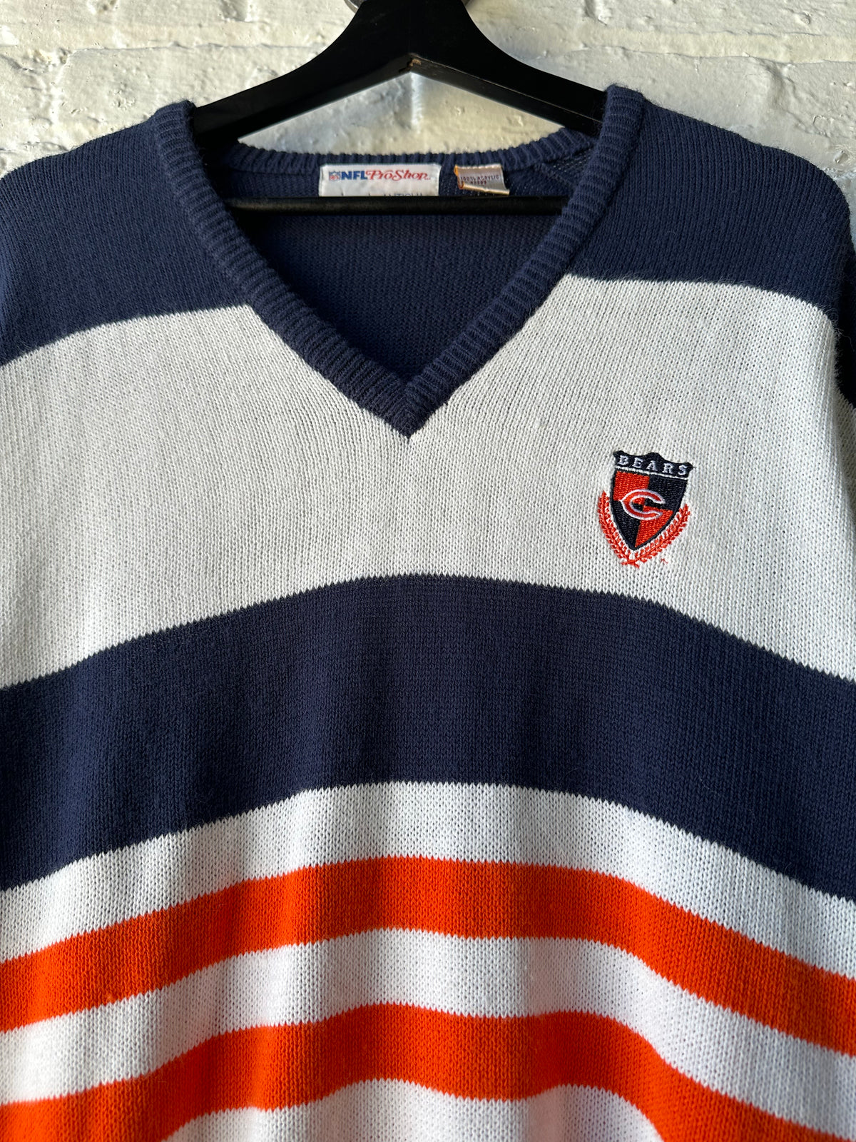 Vintage 80s Chicago Bears Striped Sweater Size 2XL