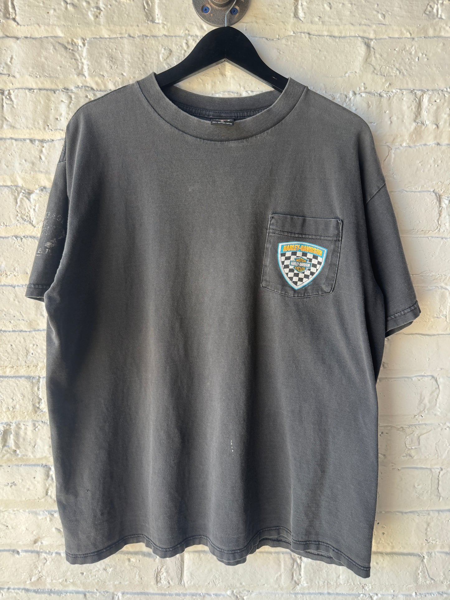 Vintage Harley Davidson Faded Pocket Shirt Size XL