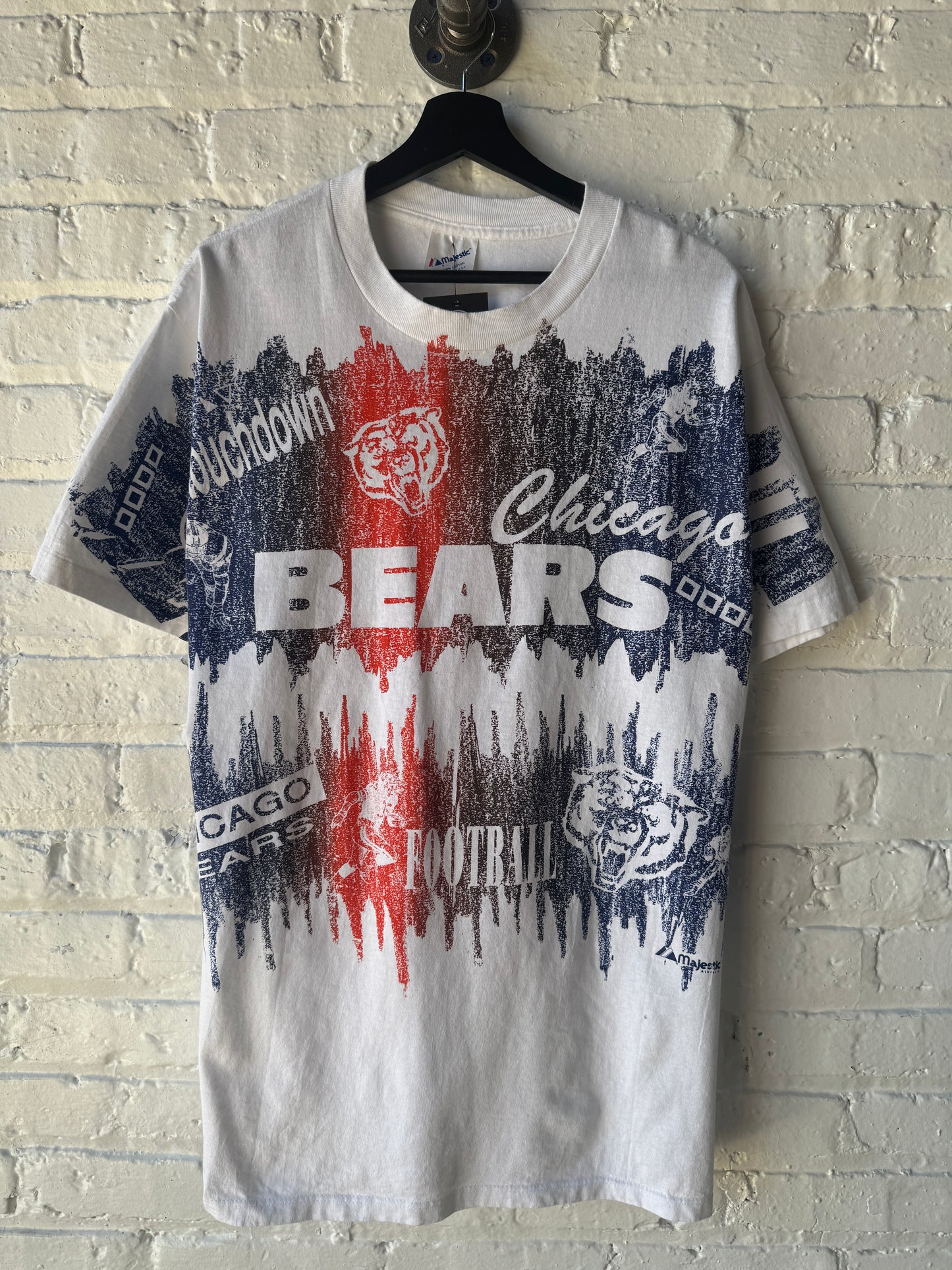 Vintage Chicago Bears All Over Print Shirt Size XL