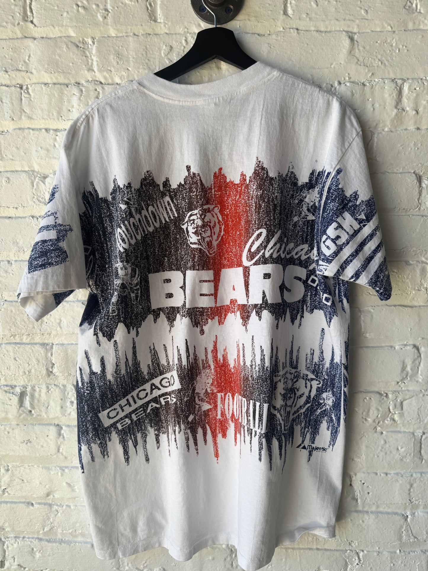 Vintage Chicago Bears All Over Print Shirt Size XL