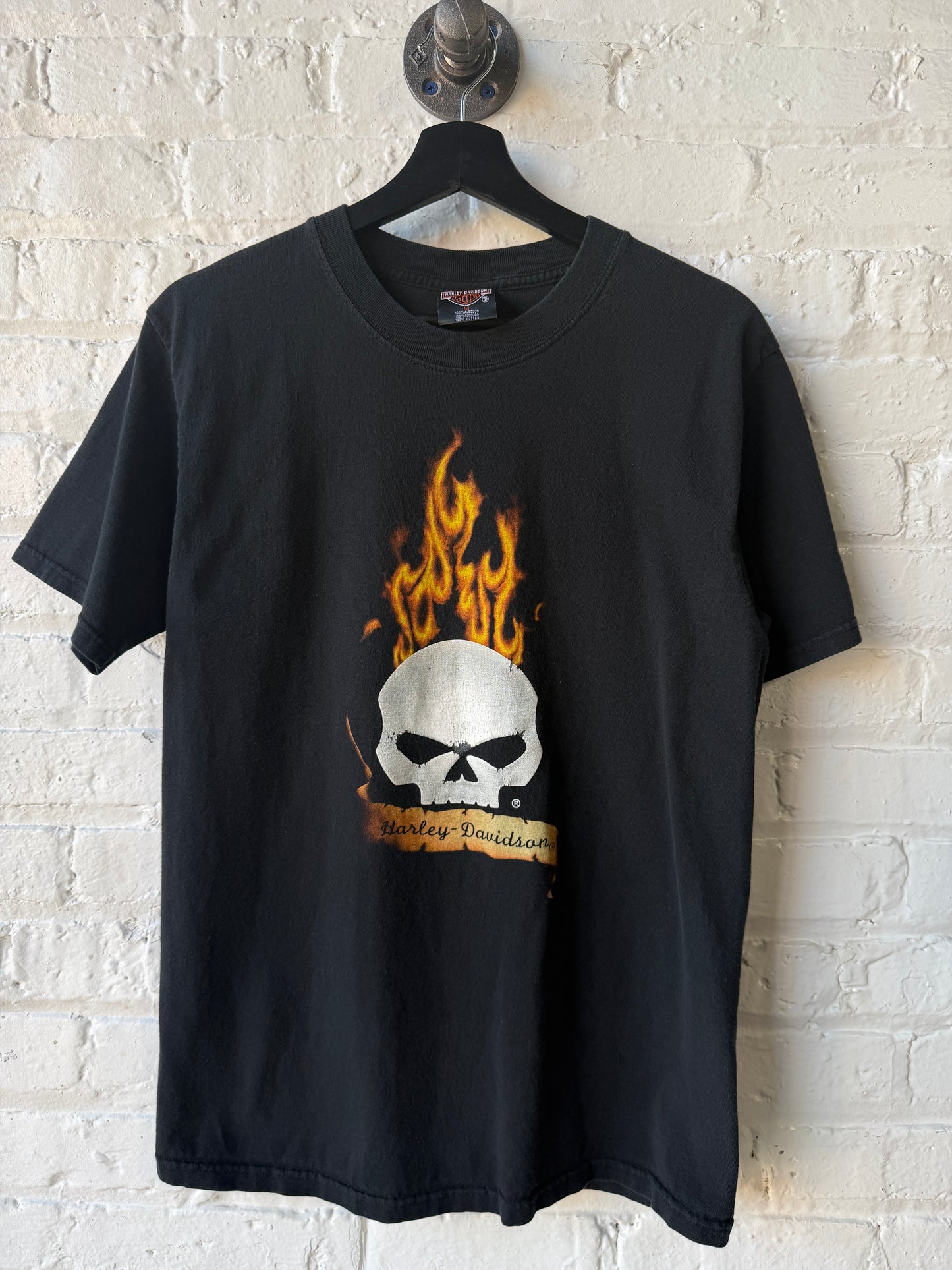 Vintage Harley Davidson Flaming Skull Shirt Size Medium