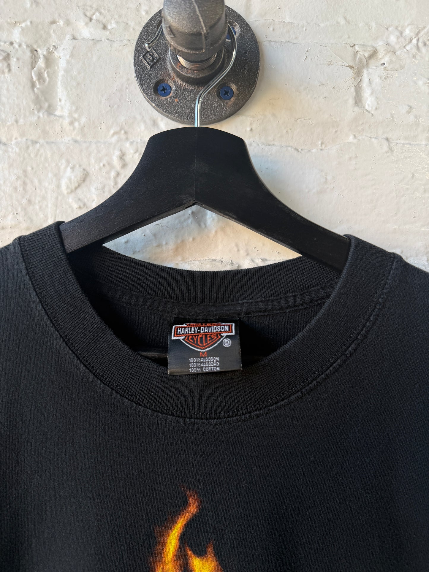Vintage Harley Davidson Flaming Skull Shirt Size Medium