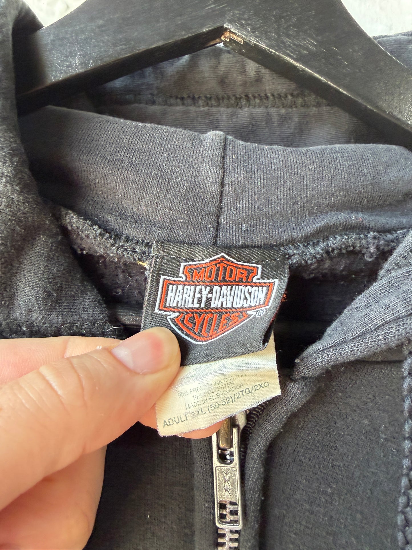 Vintage 2003 Harley Davidson Zip Up Hoodie Size 2XL