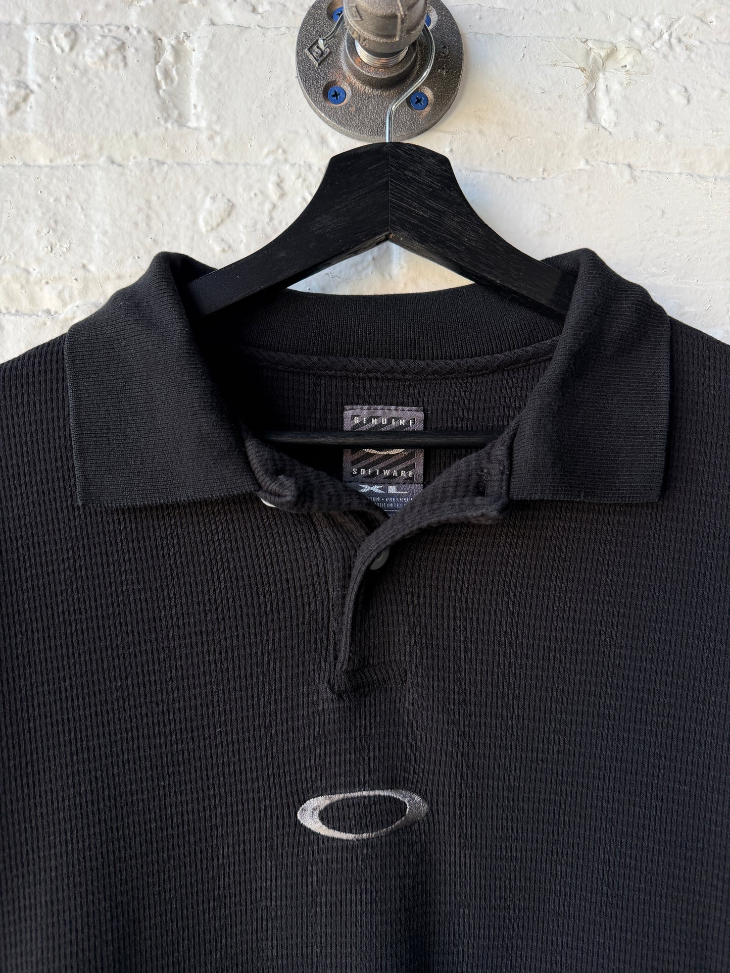 Vintage Oakley Software Black Polo Size XL