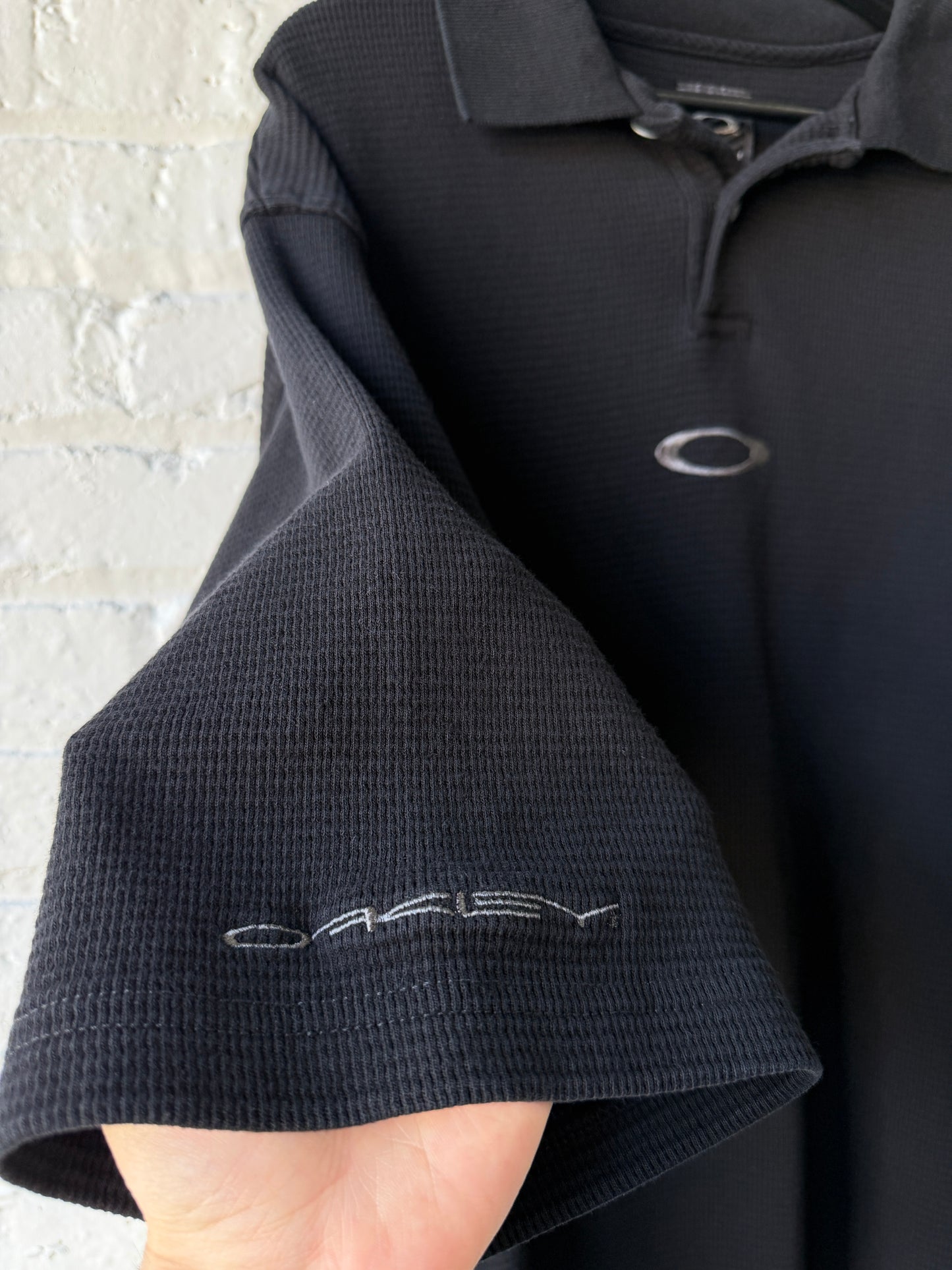 Vintage Oakley Software Black Polo Size XL